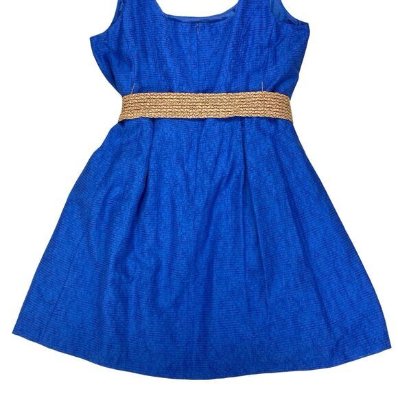 Nine West Dress Womens 16W Blue Belted Fit and Flare Western Cowboy Summer NEW - Picture 8 of 16